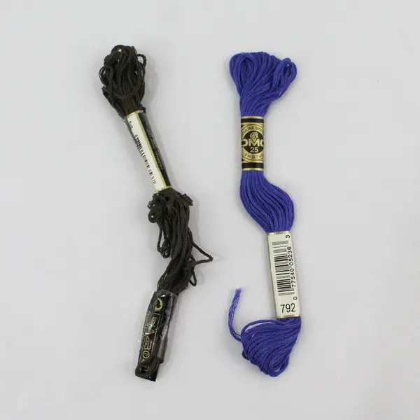 Lot of 11 Vintage DMC Cotton Embroidery Floss Blue Green Grey Purple