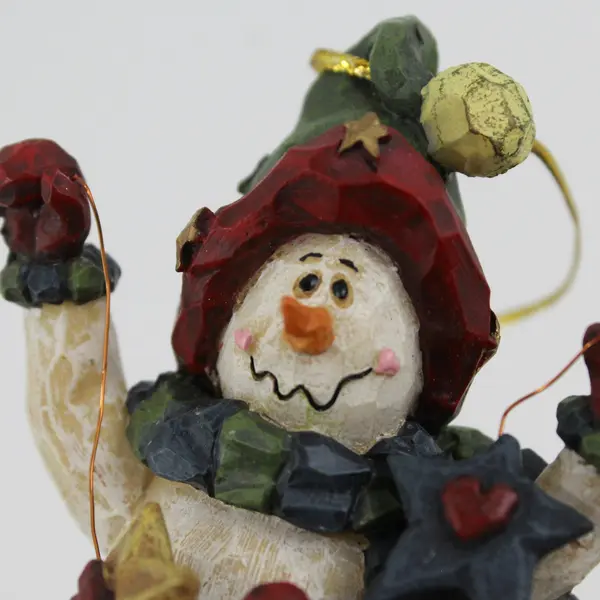 Boyds Collection Carvers Choice Snowman Stringing Along 1999 370214