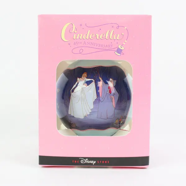 Disney Store Cinderella 45th Anniversary Glass Ball Ornament 1995