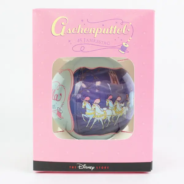Disney Store Cinderella 45th Anniversary Glass Ball Ornament 1995