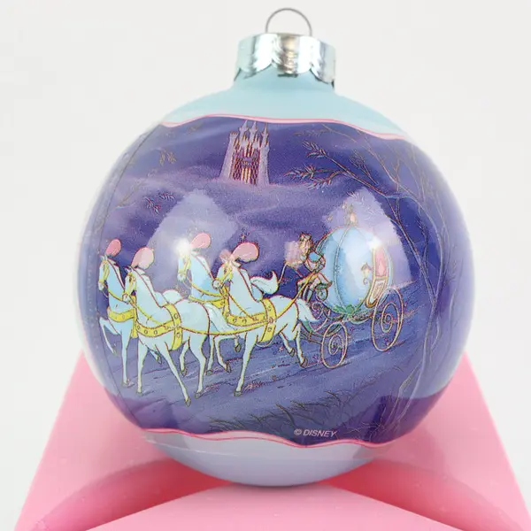 Disney Store Cinderella 45th Anniversary Glass Ball Ornament 1995
