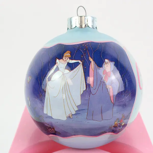 Disney Store Cinderella 45th Anniversary Glass Ball Ornament 1995