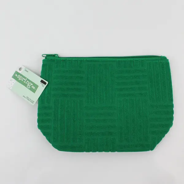 The Spring Shop Green Fabric Cosmetic Bag, New #HL9195013 