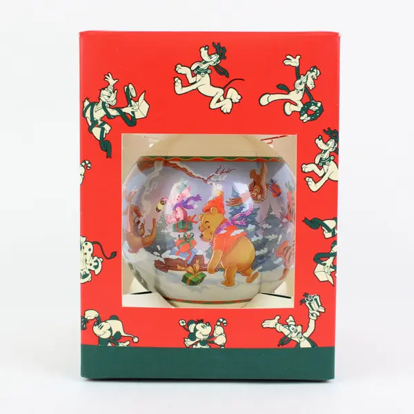 Disney Store 1995 Christmas at Our House Pooh & Friends Glass Ornament 12677