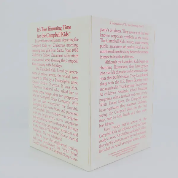 1988 Campbell's Soup Kids Collector's Edition Christmas Ornament