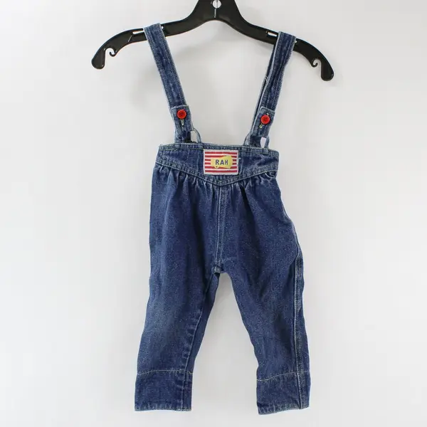 Vintage Tot Trends Cheer-Themed Denim Overalls Toddler Size 2T