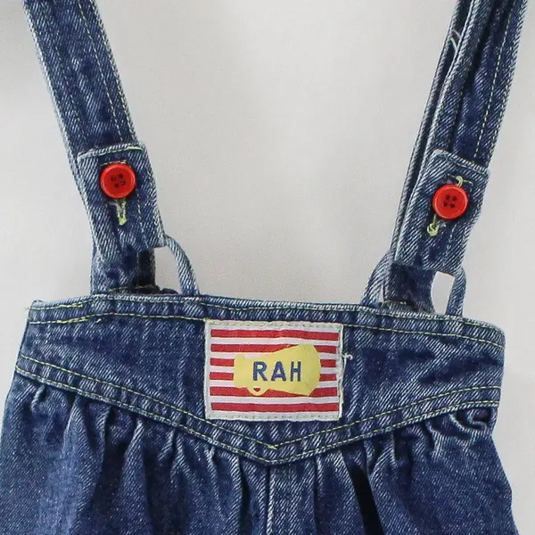 Vintage Tot Trends Cheer-Themed Denim Overalls Toddler Size 2T