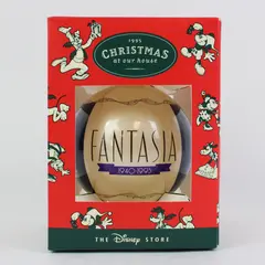 Disney Store Fantasia Sorcerer Mickey Glass Ornament Vintage 1995