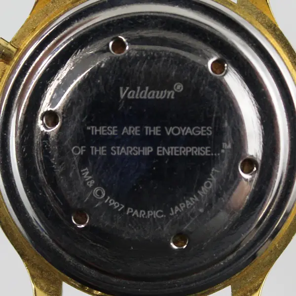 Vintage 1997 Paramount Pictures Star Trek Valdawn Men's Quartz Gold Tone Watch