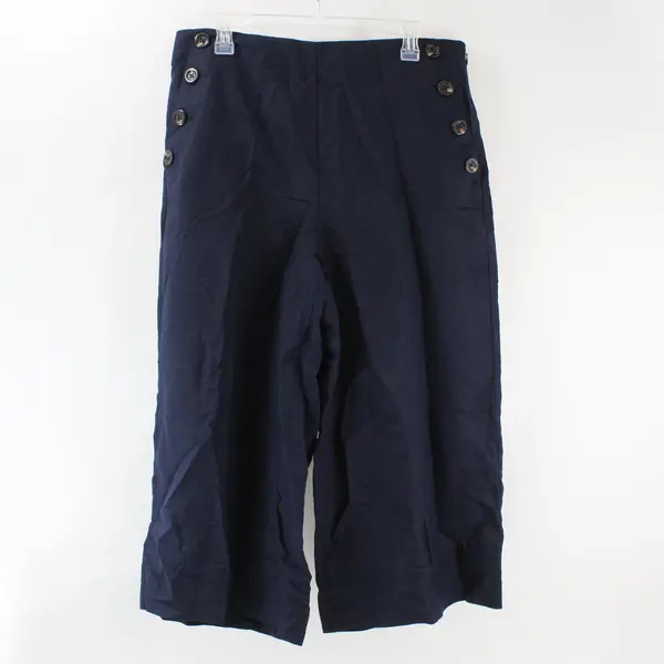 Ann Taylor Button Accent Navy Blue Culottes Women's Size 14 