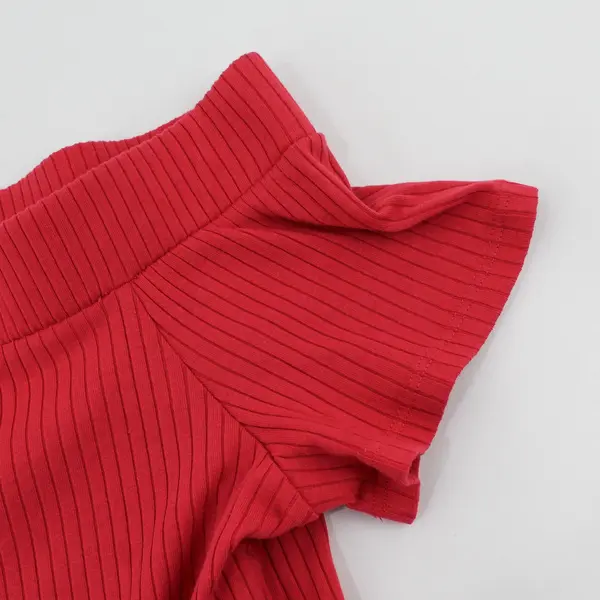  NWT LOFT Red-Pink Ribbed Off-The-Shoulder Top Women's Large