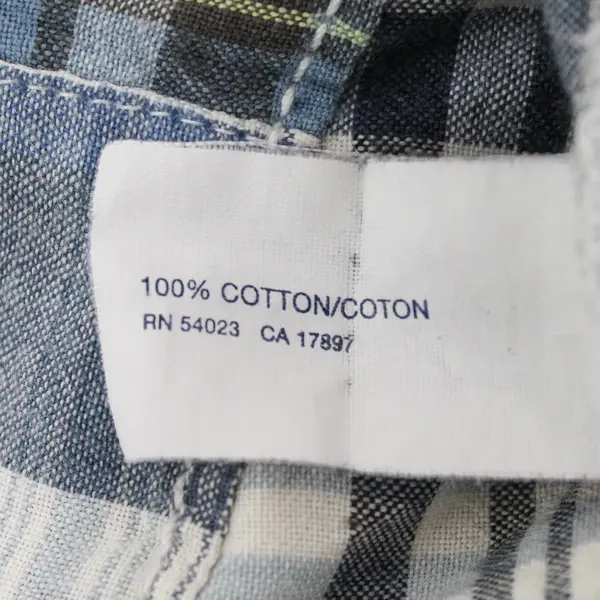 Men's Blue Plaid Patchwork Cotton Shorts Casual Size 30