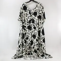 NWT Ava & Viv Black and White Floral Pattern Dress Women's Size 4X