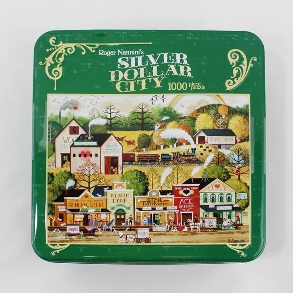 Ceaco Roger Nannini Silver Dollar City Jigsaw Puzzle 1000pc CollTin 2007 3326-2