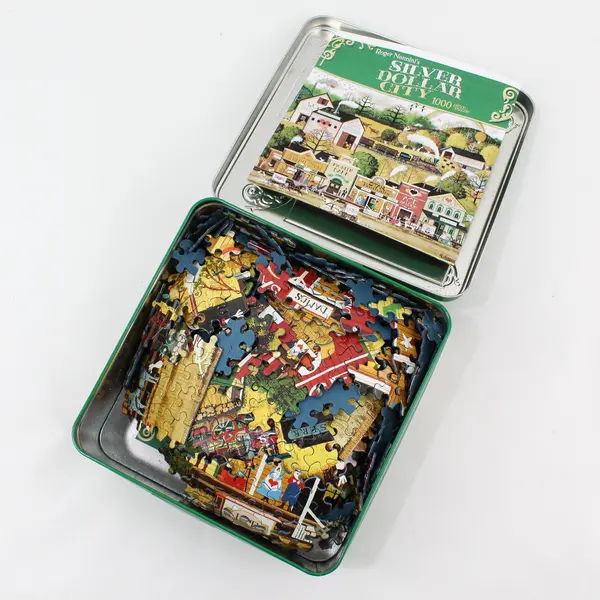 Ceaco Roger Nannini Silver Dollar City Jigsaw Puzzle 1000pc CollTin 2007 3326-2