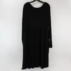 DB Moon Black Long Sleeve Midi Dress Women 3XL Plus Solid