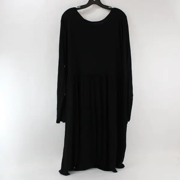DB Moon Black Long Sleeve Midi Dress Women 3XL Plus Solid