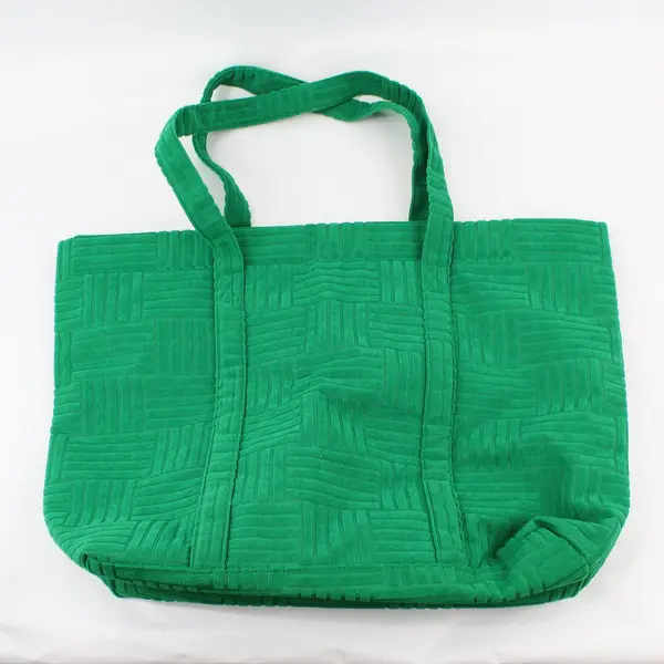 Textured Green Tote Bag 21in Large Women's Carryall