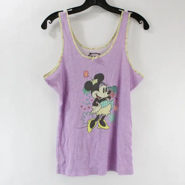 Disney Minnie Mouse Polka Dot Pattern Purple Girls XL Tank Top