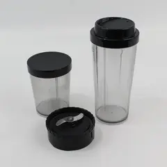 Lot of 2 Cuisinart CPB-300 Blender Cups with Lids and Blade