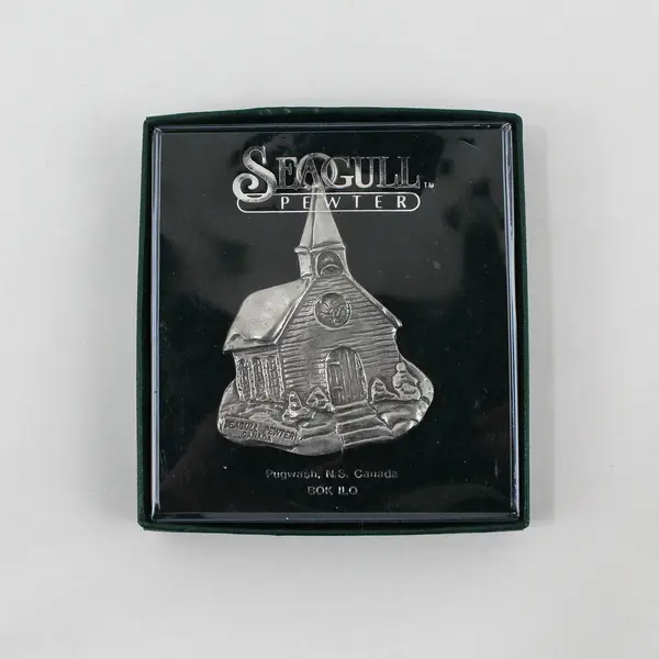 Seagull Pewter Church Christmas Ornament Pendant w/ Box