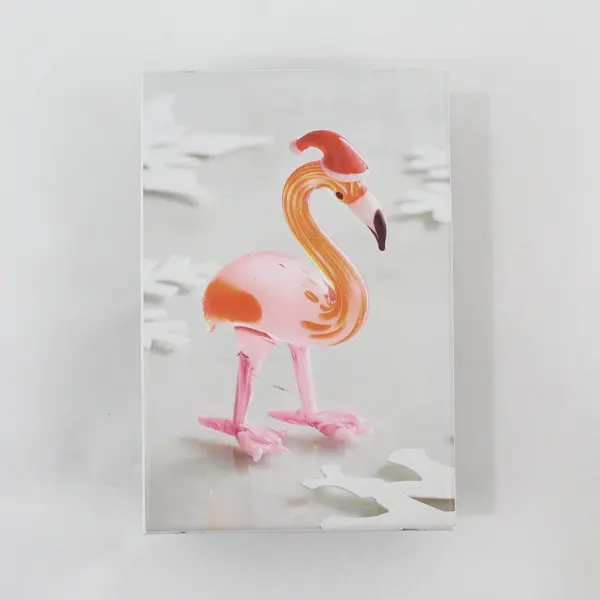 Pier 1 Imports Glass Flamingo Figurine Pink Orange Decor