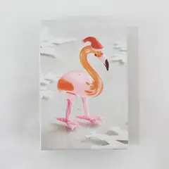 Pier 1 Imports Glass Flamingo Figurine Pink Orange Decor
