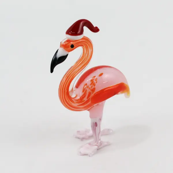 Pier 1 Imports Glass Flamingo Figurine Pink Orange Decor