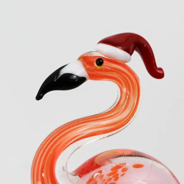 Pier 1 Imports Glass Flamingo Figurine Pink Orange Decor