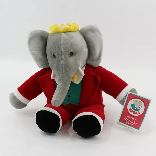 Gund Babar Elephant Plush Red Suit Crown Vintage Stuffed Animal