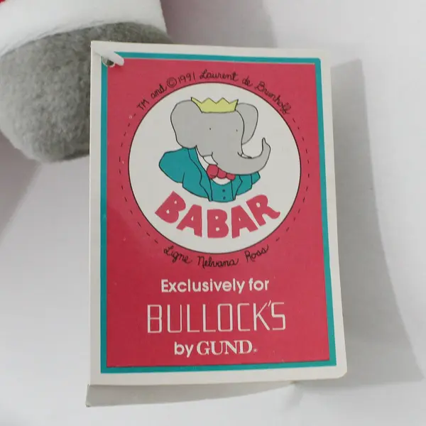 Gund Babar Elephant Plush Red Suit Crown Vintage Stuffed Animal