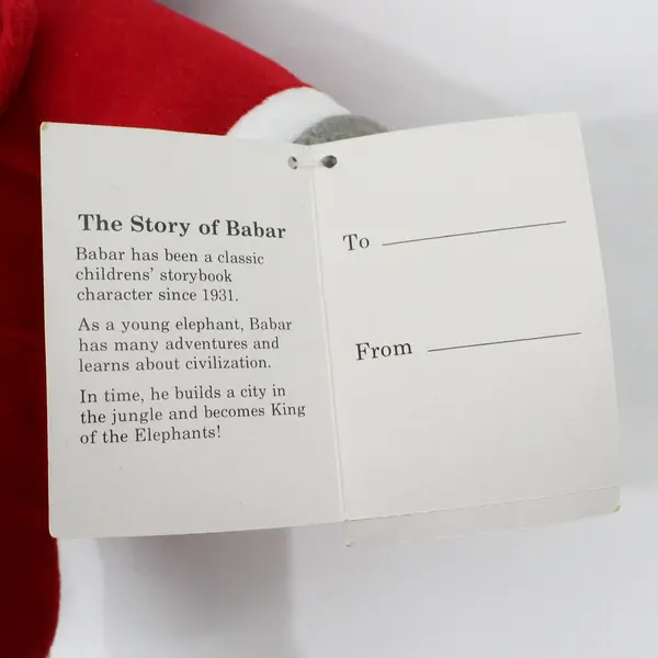 Gund Babar Elephant Plush Red Suit Crown Vintage Stuffed Animal