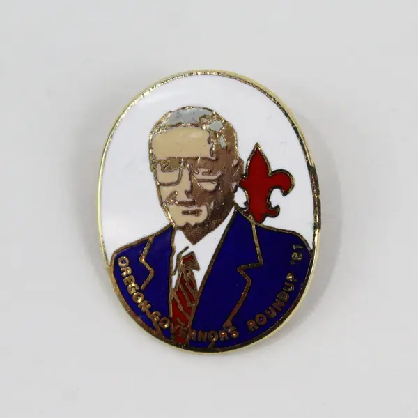 Oregon Governor's Roundup Portrait Enamel Lapel Pin Collectible