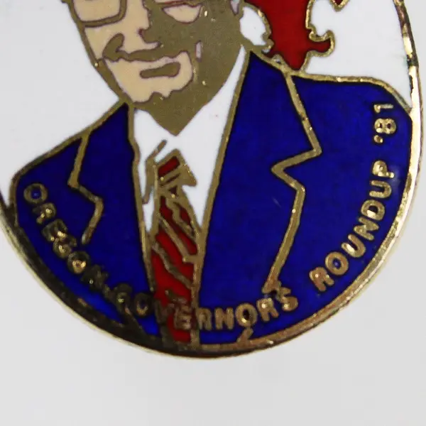 Oregon Governor's Roundup Portrait Enamel Lapel Pin Collectible