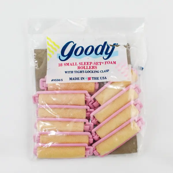 Goody Partial Bag 12 Small Sleep-Set Foam Rollers Pink Tight-Locking Clasp USA