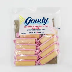 Goody Partial Bag 12 Small Sleep-Set Foam Rollers Pink Tight-Locking Clasp USA