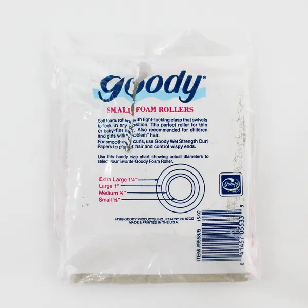 Goody Partial Bag 12 Small Sleep-Set Foam Rollers Pink Tight-Locking Clasp USA
