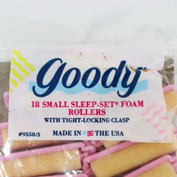 Goody Partial Bag 12 Small Sleep-Set Foam Rollers Pink Tight-Locking Clasp USA