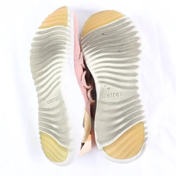 Aetrex Dani Women's Heel Sneaker Blush Pink Metallic Gold Est Size 11