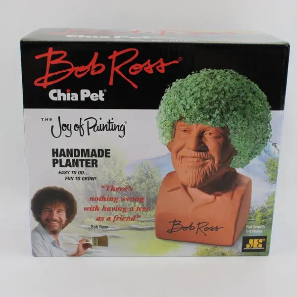 Bob Ross Chia Pet Decorative Pottery Planter CP493-01 New