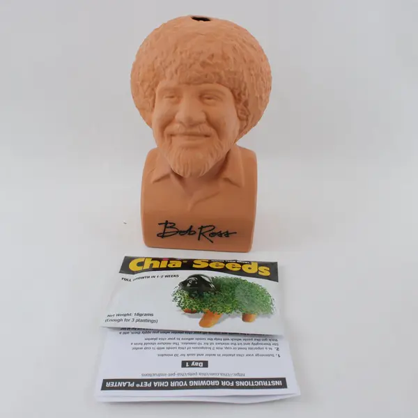 Bob Ross Chia Pet Decorative Pottery Planter CP493-01 New