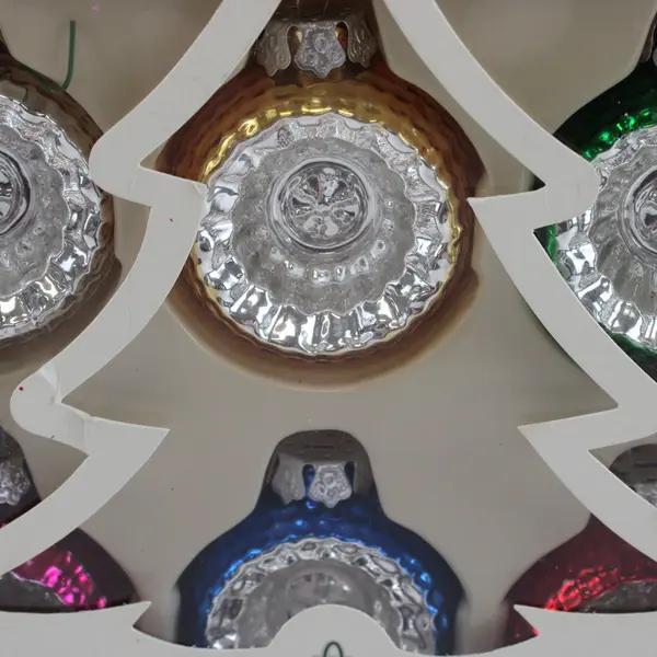 Restoration Hardware Snow Brite Cut Out Glass Ornaments Set of 6