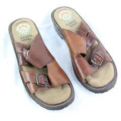Earth Shoe Gelron 2000 Brown Leather Sandals Women's US 9.5