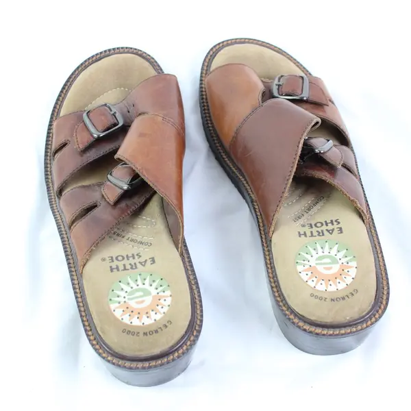 Earth Shoe Gelron 2000 Brown Leather Sandals Women's US 9.5