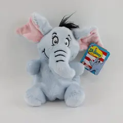 Dr. Seuss Aurora Blue Elephant Plush 5in Embroidered Eyes