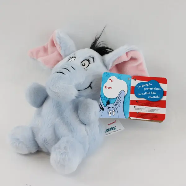 Dr. Seuss Aurora Blue Elephant Plush 5in Embroidered Eyes