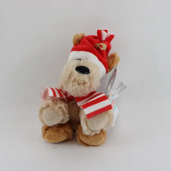 American Greetings Mini Holiday Puppy Plush Santa Hat Scarf New