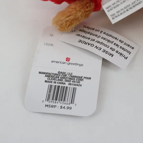 American Greetings Mini Holiday Puppy Plush Santa Hat Scarf New