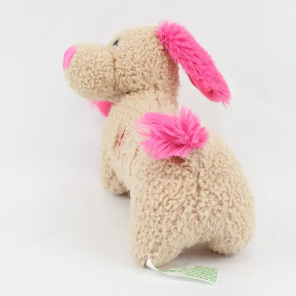 Homerbest Dachshund Plush Cream Tan Pink Embroidered Stuffed Animal