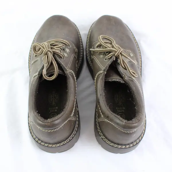 Rugged Outback Dark Brown Faux Leather Chunky Lace-Up Shoes Women's US Size 8.5W